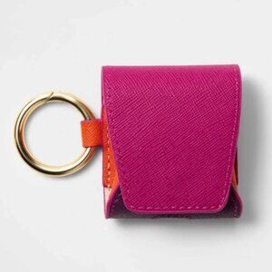 🌼 Apple Airbuds Gen 1/2 Saffiano Earbud Case w/Clip, Fuchsia/Orange/Purple NWT